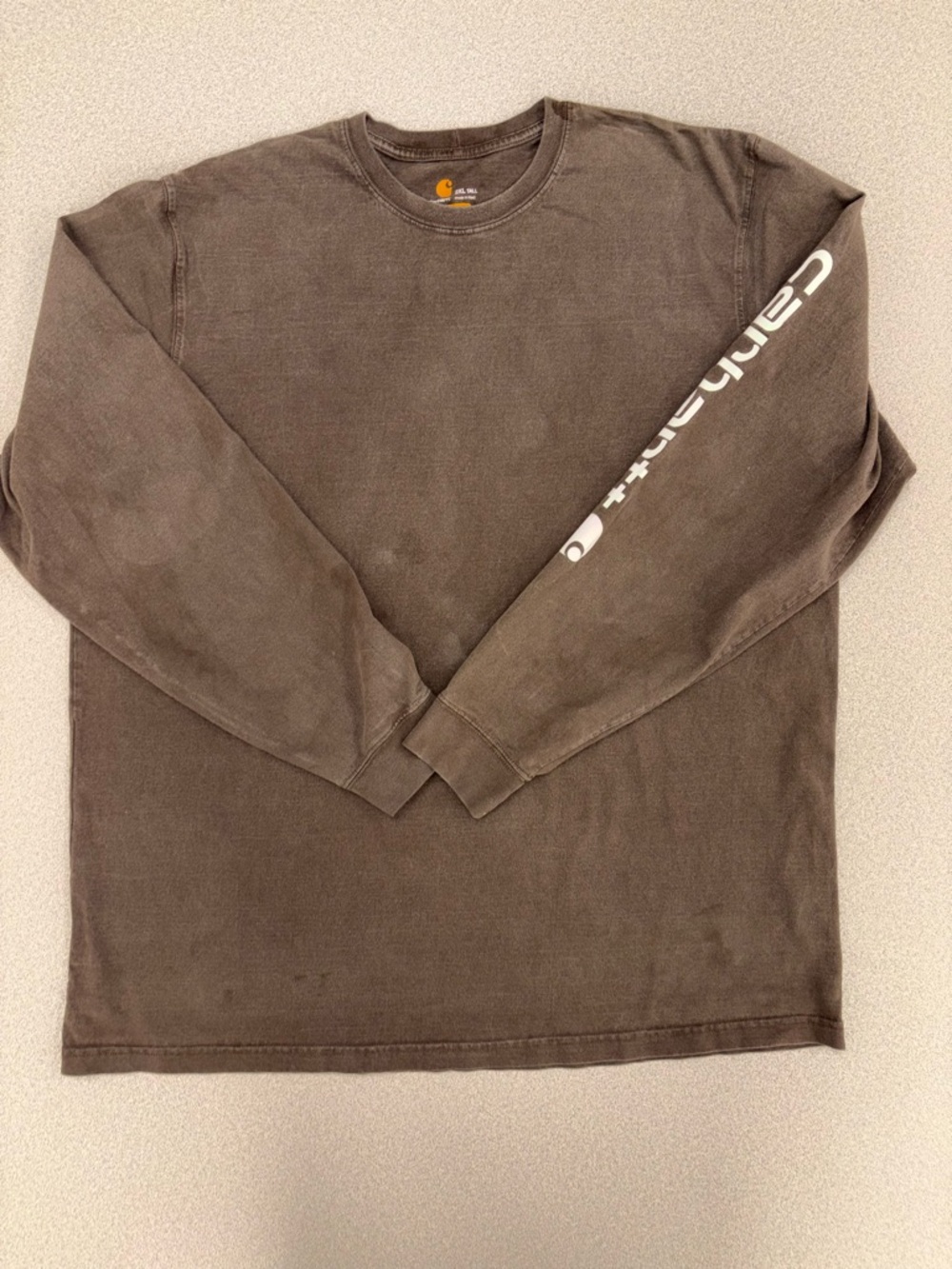 Carhartt Men's Long Sleeve Crewneck Shirt - Brown size 2XL